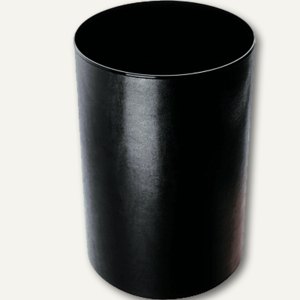 Läufer Monza Papierkorb aus Lederfaserstoff, Ø 21.5/24.5 cm,schwarz, 36886
