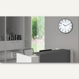 Unilux Funk-Wanduhr 'Wave' Maxi, 37,5 Cm Silbergrau – Automatische Zeitumstellung, Extrem Präzise & Gut Ablesbar