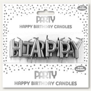 Buchstabenkerzen-Set Happy Birthday zum Einstecken in Kuchen