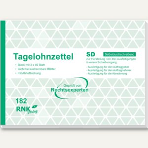 Tagelohnzettel-Block