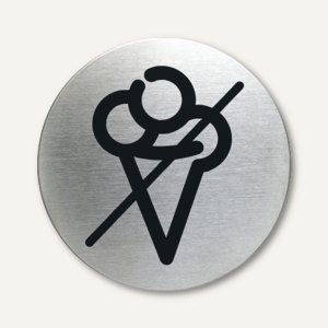Edelstahl-Piktogramm Eis essen verboten
