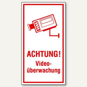 Hinweisaufkleber Achtung! Videoüberwachung