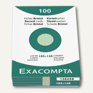 liniert DIN A7 EXACOMPTA Karteikarten grün