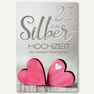 Hochzeitskarte Silberhochzeit Herzen