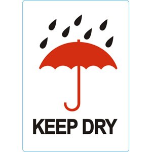 Hinweisetiketten KEEP DRY permanent klebend
