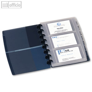 PROLINE Vario-Zipp Visitenkartenbuch, bis 90 Karten, 213 x 160 mm, blau