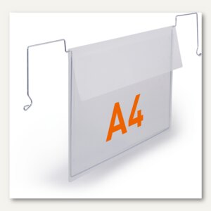 Drahtbügeltasche mit Klappe A4 quer PP