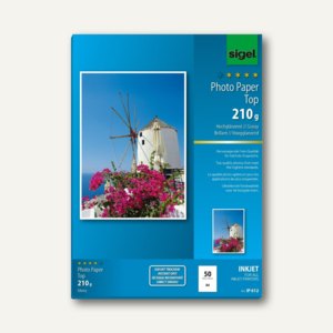 Sigel Fotopapier "Top", DIN A4, 210 g/m², glossy, 50 Blatt, IP612