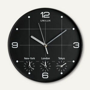 Wanduhr / Weltzeituhr 4-Zeitzonen