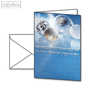 Weihnachts-Karten Golden Baubles inkl. Umschläge