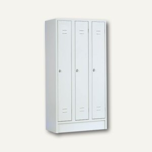 officio Stahl-Reihenspind, 3-türig, 180 x 90 x 50 cm, lichtgrau, 213SM0101