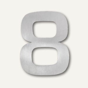 SIGNO - Hausnummer 8 aus geschliffenem Edelstahl
