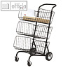 Alba Postwagen, 3 K?rbe, 62 x 46 x 95 mm, Stahl, schwarz, CORCHAR