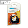 Dymo LetraTag-Band, aufb?gelbares Band,12 mm x 2 m, schwarz auf wei?, S0718850