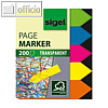 Sigel Haftmarker Film, 12 x 45 mm, 5 Farben im Pocketspender, 5 x 40 Blatt,HN613