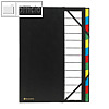 Exacompta Ordnungsmappe Ordonator, 12 Taben, f?r DIN A4, schwarz, 55341E