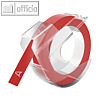 Dymo Pr?geband OMEGA / JUNIOR, 9 mm x 3 m, wei? auf rot, 520102