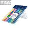 STAEDTLER Fasermaler triplus color 323, 10 Stifte farbig sortiert, 323 SB10