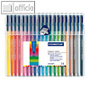 STAEDTLER Fasermaler triplus color 323, 20 Stifte farbig sortiert, 323 SB20