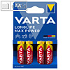 Varta Alkaline Batterie MAX TECH, Mignon AA LR6, 4er Pack, 04706101404