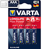 Varta Alkaline Batterie MAX TECH, Micro AAA LR03, 4er Pack, 04703 101 404