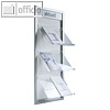 Wandprospekthalter XELLO, Aluminium, 515 x 1.200 mm, 6 x DIN A4 (2 x 3)