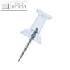 Alco Pinnwandnadeln, Spitzenl?nge: ca. 10 mm, glasklar, 20 St?ck, 660-22