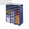 styrodoc TRIO, Ablagesystem 36 F?cher, 723 x 331 x 853 mm, grau/blau