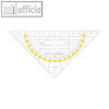 Aristo Geodreieck, Plexiglas, 16 cm, mit Griff, glasklar, AR1553