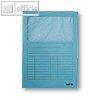 LEITZ Sichtmappe DIN A4, Karton mit Sichtfenster, hellblau, 100 Stück,3950-00-30