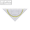 Aristo Geo-Dreieck, Plexiglas, 16 cm, ohne Griff, glasklar, AR1552