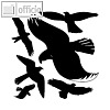 Fensterwarnvögel, selbstklebend, wetterfest, schwarz, 6 Etiketten, 4485