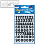 Zahlenetiketten 0-9, Ziffernh?he: 9.5 mm, wetterfest, schwarz, 3781