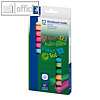 Tafelkreide, viereckig, (L)8.2 cm, Papierh?lle, farbig sortiert, 12 St?ck, 2360