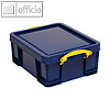 Aufbewahrungsbox - 18 Liter, 390 x 200 x 480 mm, Deckel & Griffe, blau, 18B