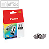 Canon Tintenpatronen i70/i80, schwarz, BCI-15BK, 2er Pack, 8190A002