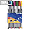 Pelikan Fineliner 96 EF, 0.4 mm, stabile Spitze, 10er-Etui mit 10 Farben, 940676