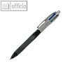 Vierfarb-Kugelschreiber 4 COLOURS GRIP PRO, M, 0.4 mm, schwarz/anthrazit