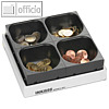 Muldenkasse MU 4/2, 4 M?nzmulden, schwarz, B 18 x T 19,5 x H 5,5 cm