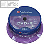 Verbatim DVD+R Rohlinge, 4.7 B, 16x Speed, 25er Spindel, 43500