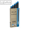 Parker Tintenpatronen Quink, auswaschbar, k?nigsblau, 5er Packung, 1950383