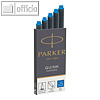 Parker Tintenpatronen Quink, permanent, blau, 5er Packung, 1950384