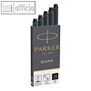 Parker Tintenpatronen Quink, permanent, schwarz, 5er Packung, 1950382
