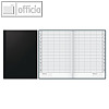 Buchkalender "ultraplan" - zeitlos, 1 Tag/2 Seiten, 300 x 195 mm, schwarz