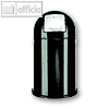 officio Abfallsammler, 52 Liter, Push-Klappe verchromt, schwarz, 2905-11