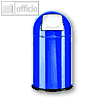 officio Abfallsammler, 52 Liter, Push-Klappe verchromt, blau, 2905-15