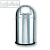 officio Abfallsammler, 52 Liter, Push-Klappe verchromt, silber, 2905-36