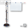 Mobilpresenter, Planhalter 3 Arme DIN A0, h?henverstellbar 1.40 m bis 2 m, grau