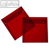 Briefumschlag 125 x 125 mm, haftkl., 100g/m?, transparent-rot, 100 St.