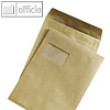 officio Versandtasche C4 mit Fenster, selbstklebend, 90g/qm braun, 250 St., 2087